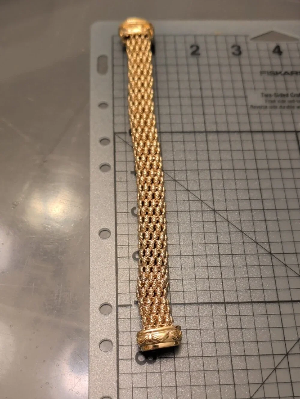 Gold Woven Chain Necklace and Bracelet Set (Discoloration)